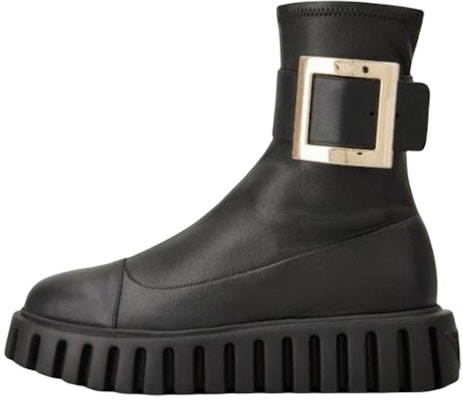 (W) Roger Vivier But Nappa Kulit Tumit Buku Lali 'Metal Buckle Hitam' RVW64633860E4JB999 Buy (W) Roger Vivier But Nappa Kulit Tumit Buku Lali 'Metal Buckle Hitam' RVW64633860E4JB999