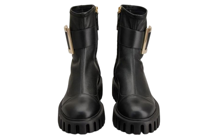 Lookbook (W) Botines de Cuero Nappa Roger Vivier 'Hebilla Metálica Negra' RVW64633860E4JB999