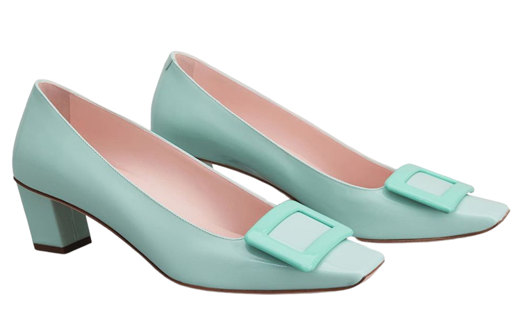 (W) Roger Vivier Patent Buckle Chunky Heel Mid 'Green' 圖 2