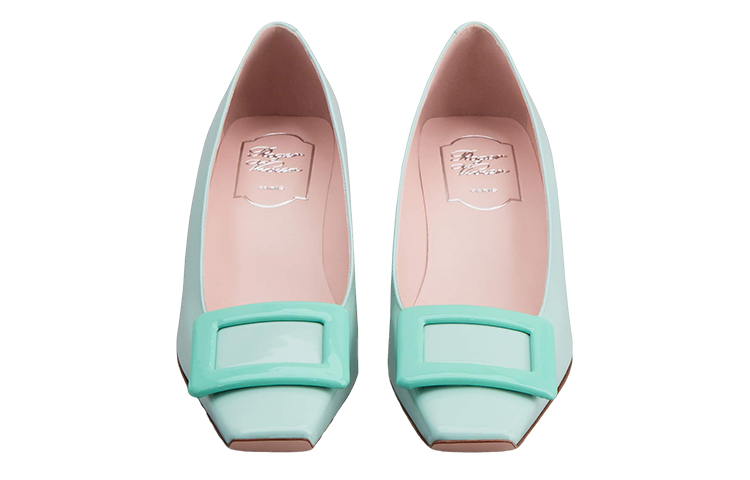 (W) Roger Vivier Patent Buckle Chunky Heel Mid 'Green' 圖 3