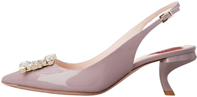 (Women) Roger Vivier Patent Crystal Buckle Pointed Toe Stiletto Sandal 'Purple' RVW63834500D1PL231 (Women) Roger Vivier Patent Crystal Buckle Pointed Toe Stiletto Sandal 'Purple' RVW63834500D1PL231