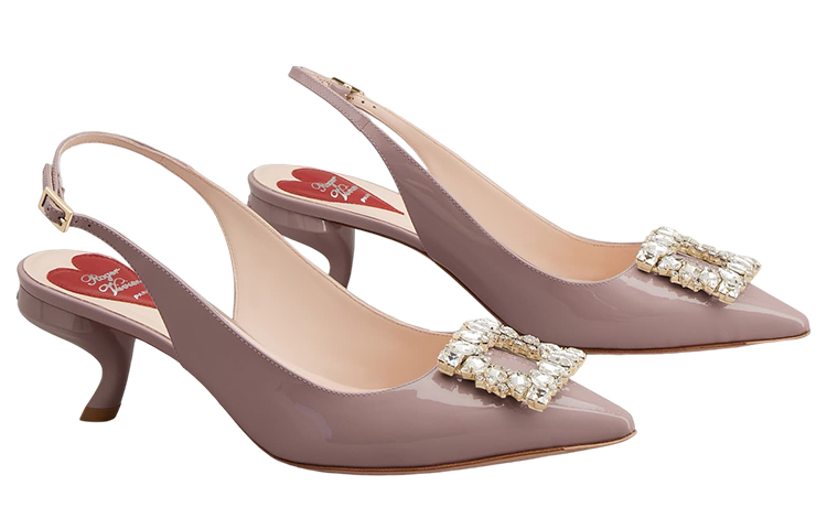 Order (W) Roger Vivier Lakleren Kristal Gesp Puntige Stiletto Sandalen ''Paars'' RVW63834500D1PL231