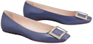 Lookbook (W) Roger Vivier Kasut Rata Patent 'Buckle Logam Hujung Petak Biru' RVW40415280D1PU822