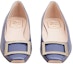 Shop (W) Roger Vivier Kasut Rata Patent 'Buckle Logam Hujung Petak Biru' RVW40415280D1PU822