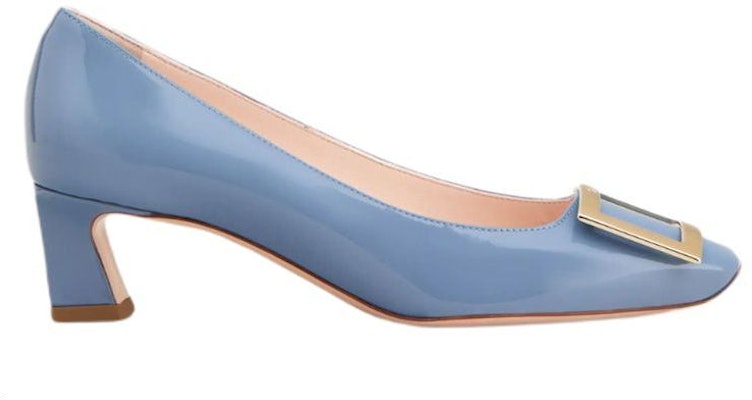 (Women) Roger Vivier Patent Leather 4.5cm 'Metal Buckle Light Blue Block Heel' RVW44815280D1PU011 Order (Women) Roger Vivier Patent Leather 4.5cm 'Metal Buckle Light Blue Block Heel' RVW44815280D1PU011