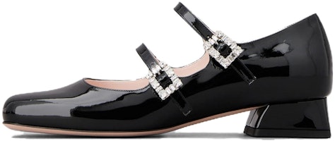 (Women) Roger Vivier Patent Leather 'Black Buckle Mary Jane' RVW54035690D1PB999 (Women) Roger Vivier Patent Leather 'Black Buckle Mary Jane' RVW54035690D1PB999