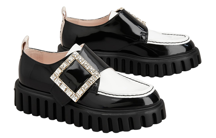 Order (W) Roger Vivier Kulit Paten 'Crystal Buckle Black Platform' RVW64632390MRK0001
