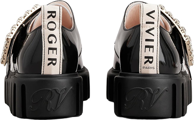 (W) Roger Vivier Plataforma Negra de Charol con Hebilla de Cristal RVW64632390MRK0001 Shop (W) Roger Vivier Plataforma Negra de Charol con Hebilla de Cristal RVW64632390MRK0001