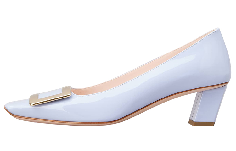 (Women) Roger Vivier Patent Leather 'Metal Buckle Purple Chunky Heel' RVW00600920D1PU028