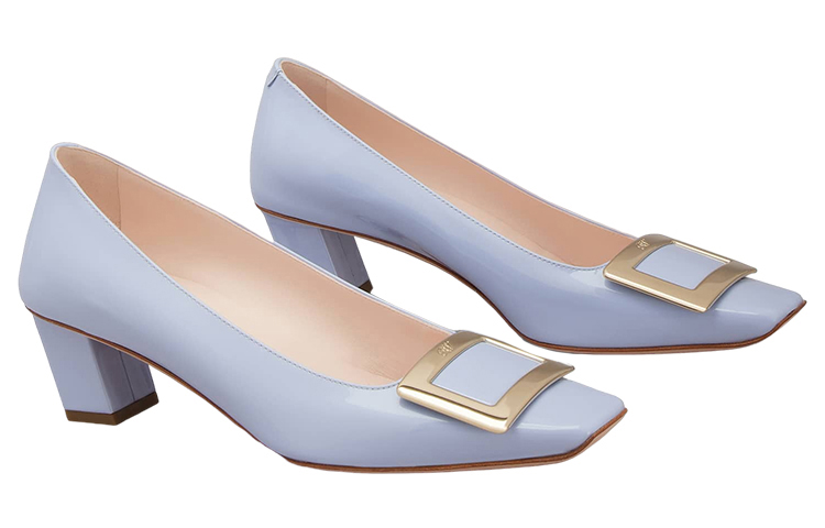 Order 羅杰·維維亞 漆皮 金屬扣 粗跟 中跟鞋 女款 紫色