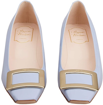 羅杰·維維亞 漆皮 金屬扣 粗跟 中跟鞋 女款 紫色 Lookbook 羅杰·維維亞 漆皮 金屬扣 粗跟 中跟鞋 女款 紫色