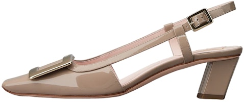 (Women) Roger Vivier Patent Leather Block Heel Pump 'Metal Buckle Grey' RVW00625600D1PC415 (Women) Roger Vivier Patent Leather Block Heel Pump 'Metal Buckle Grey' RVW00625600D1PC415