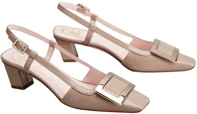 (Women) Roger Vivier Patent Leather Block Heel Pump 'Metal Buckle Grey' RVW00625600D1PC415 Order (Women) Roger Vivier Patent Leather Block Heel Pump 'Metal Buckle Grey' RVW00625600D1PC415