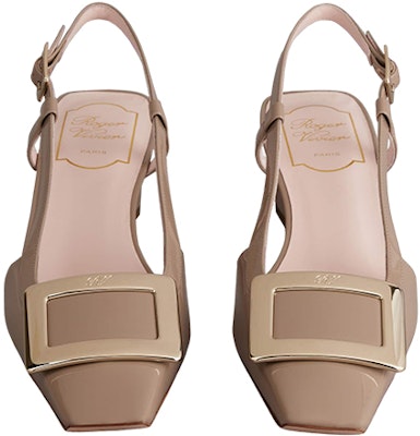 (W) Roger Vivier Sepatu Hak Blok Kulit Paten 'Gesper Metal Abu-abu' RVW00625600D1PC415 Lookbook (W) Roger Vivier Sepatu Hak Blok Kulit Paten 'Gesper Metal Abu-abu' RVW00625600D1PC415