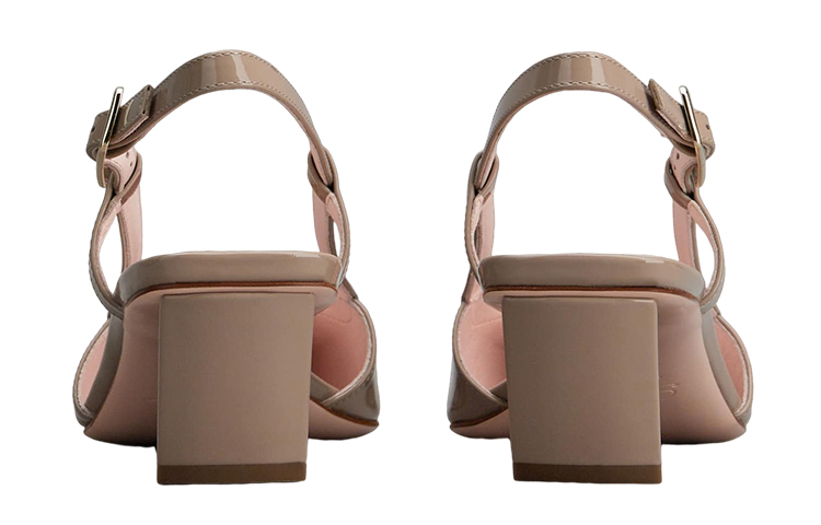 Shop (W) Roger Vivier 漆皮方跟金属扣灰色高跟鞋 RVW00625600D1PC415