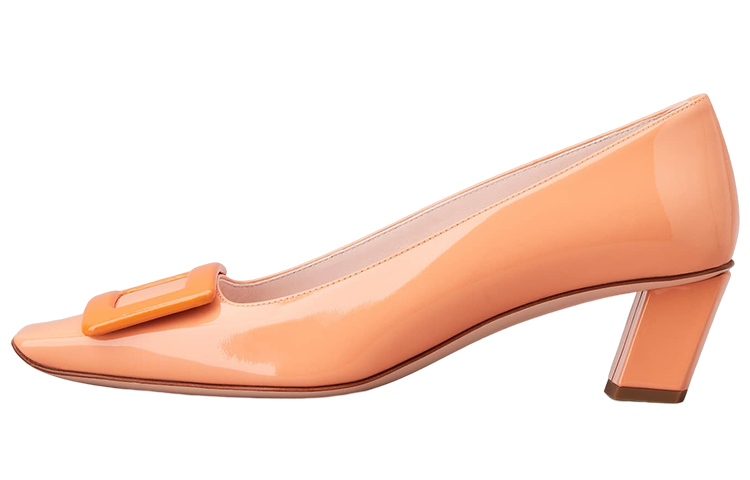 (Women) Roger Vivier Patent Leather Buckle Block-Heel 'Orange' RVW00600921D1P1J92