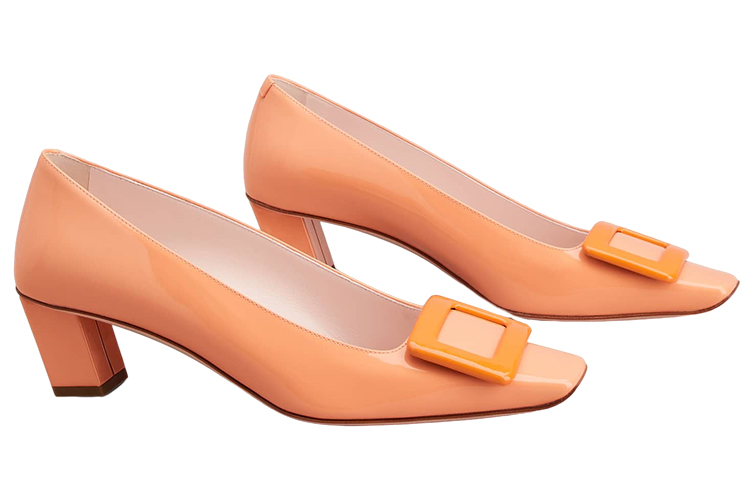 (W) Roger Vivier Patent Leather Buckle Block-Heel 'Orange' 圖 2