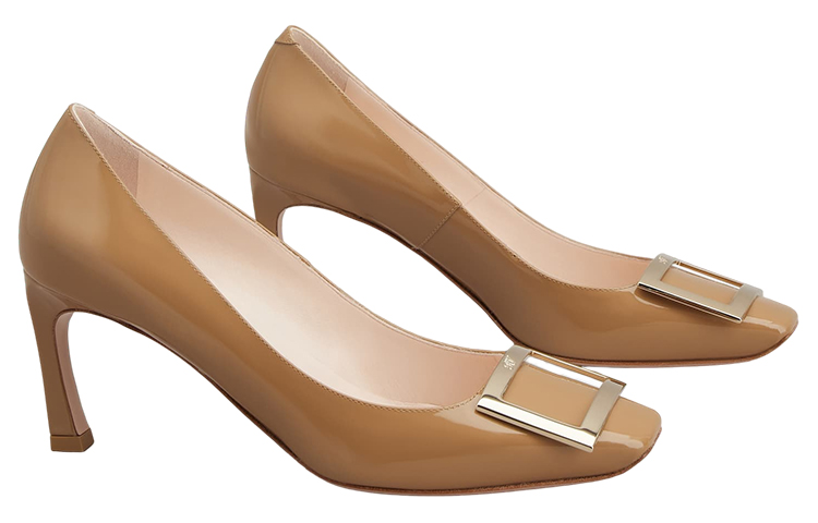 (W) Roger Vivier Patent Leather High Heels 7cm 'Metal Buckle Brown' 圖 3