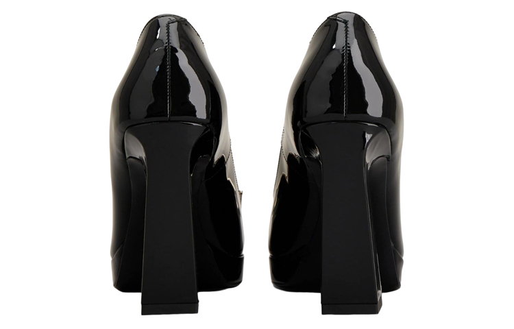 (W) Roger Vivier Patent Leather High Heels 'Metal Buckle Chunky Heel Black' 圖 4