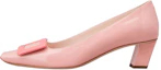 Buy (W) Roger Vivier Kulit Patent Tumit Rendah Bertapak Blok 'Pink' RVW00600921D1P1J93