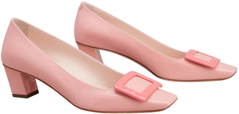 (W) Roger Vivier Kulit Patent Tumit Rendah Bertapak Blok 'Pink' RVW00600921D1P1J93 Order (W) Roger Vivier Kulit Patent Tumit Rendah Bertapak Blok 'Pink' RVW00600921D1P1J93