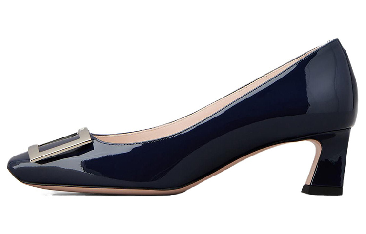 (Women) Roger Vivier Patent Leather Mule 4.5cm Heel 'Navy Blue' RVW44815280D1P9999