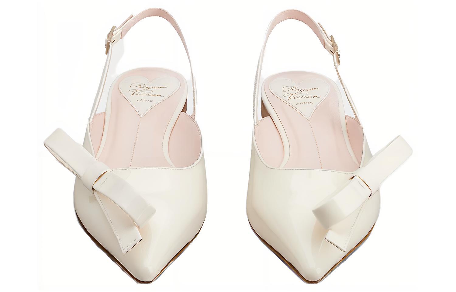 (W) Roger Vivier Patent Leather Pointed Toe Buckle 'Beige Casual Flats' 圖 4