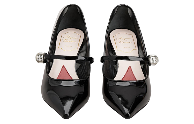 Lookbook (W) Roger Vivier Kulit Patent Tumit Tinggi Runcing 'Hitam' RVW63834660J9UB999