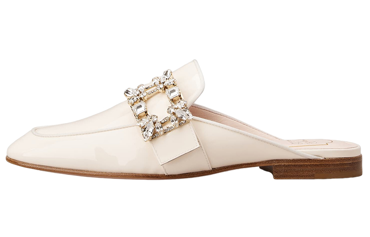 (Women) Roger Vivier Patent Leather Sandal 'Crystal Buckle White' RVW63033250D1PC019