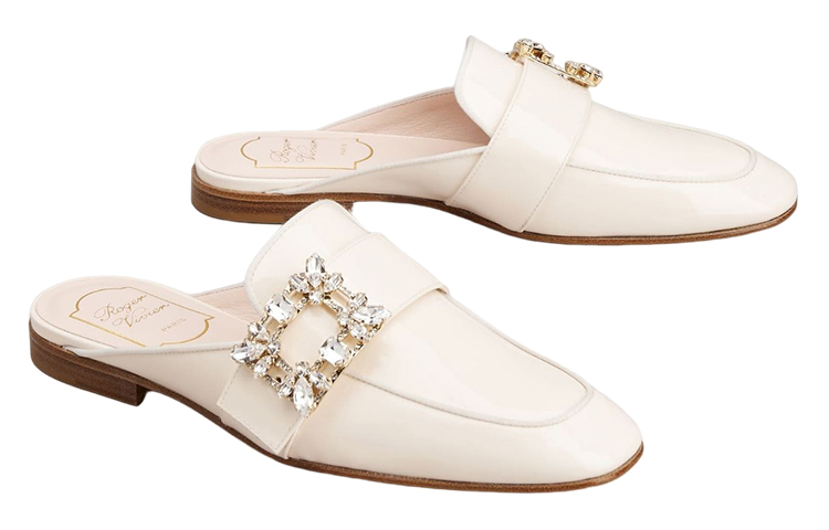 (W) Roger Vivier Patent Leather Sandal 'Crystal Buckle White' 圖 2