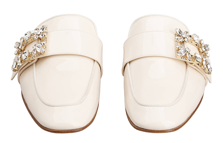 (W) Roger Vivier Patent Leather Sandal 'Crystal Buckle White' 圖 3