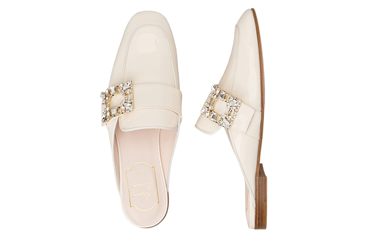 (W) Roger Vivier Patent Leather Sandal 'Crystal Buckle White' 圖 4