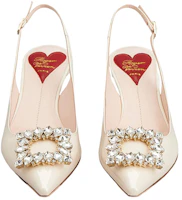 Shop (Women) Roger Vivier Patent Leather White 'Crystal Buckle Stiletto' RVW63834500D1PC019