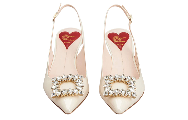 (W) Roger Vivier Patent Leather White 'Crystal Buckle Stiletto' 圖 4