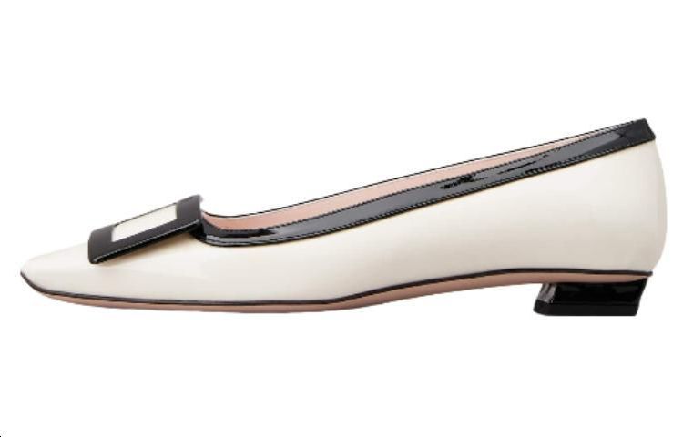 (W) Roger Vivier Patent Leather White 'Simple CMFT Casual'