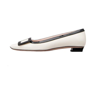 (W) Roger Vivier Patent Leather White 'Simple CMFT Casual'
