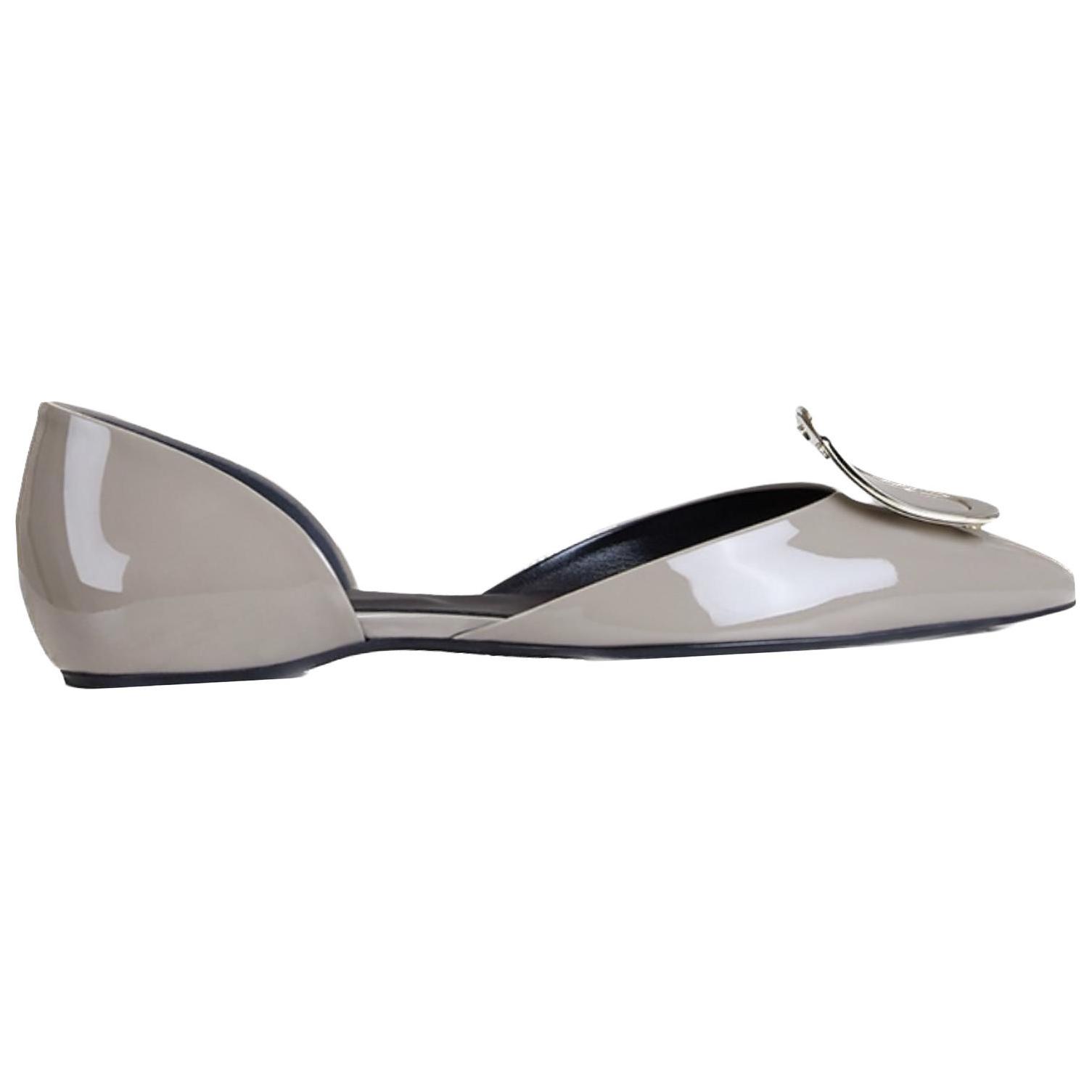 (W) Roger Vivier Patent Pointed-Toe Slip-On Flats 'Grey' 圖 2