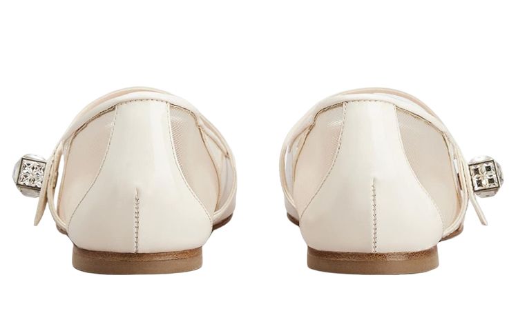 (W) Roger Vivier Patent Pointed Toe Ballet Flats 'White' 圖 5