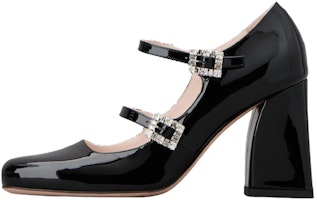 (Women) Roger Vivier Patent Round-Toe Buckle Mary Jane 8.5cm 'Black' RVW52235690D1PB999 (Women) Roger Vivier Patent Round-Toe Buckle Mary Jane 8.5cm 'Black' RVW52235690D1PB999