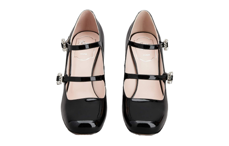 Lookbook (Women) Roger Vivier Patent Round-Toe Buckle Mary Jane 8.5cm 'Black' RVW52235690D1PB999