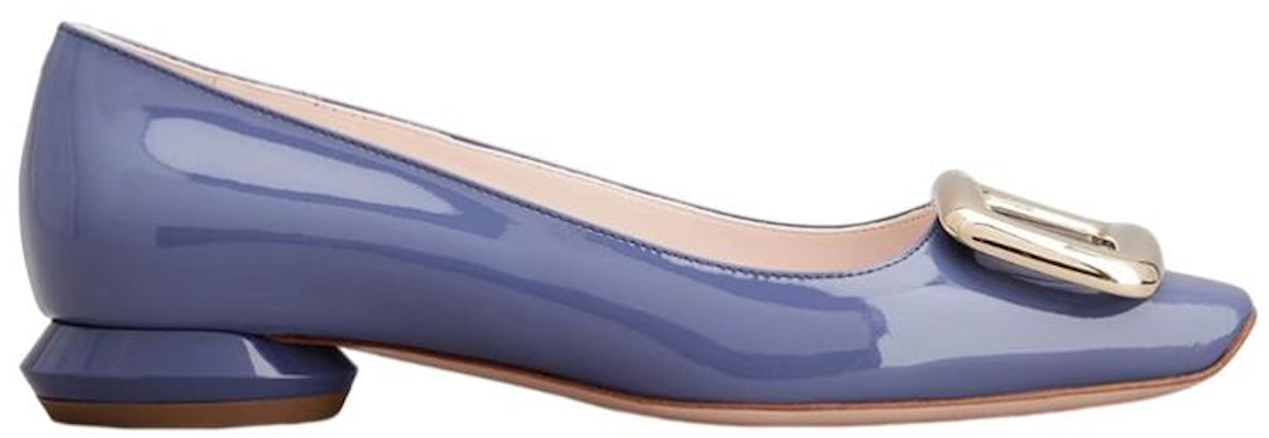 (W) Roger Vivier Kasut Rata Hujung Persegi Bercangkuk Logam 'Biru' RVW65032180D1PU822 Order (W) Roger Vivier Kasut Rata Hujung Persegi Bercangkuk Logam 'Biru' RVW65032180D1PU822