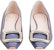 (W) Roger Vivier Kasut Rata Hujung Persegi Bercangkuk Logam 'Biru' RVW65032180D1PU822