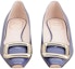 Shop (W) Roger Vivier Kasut Rata Hujung Persegi Bercangkuk Logam 'Biru' RVW65032180D1PU822