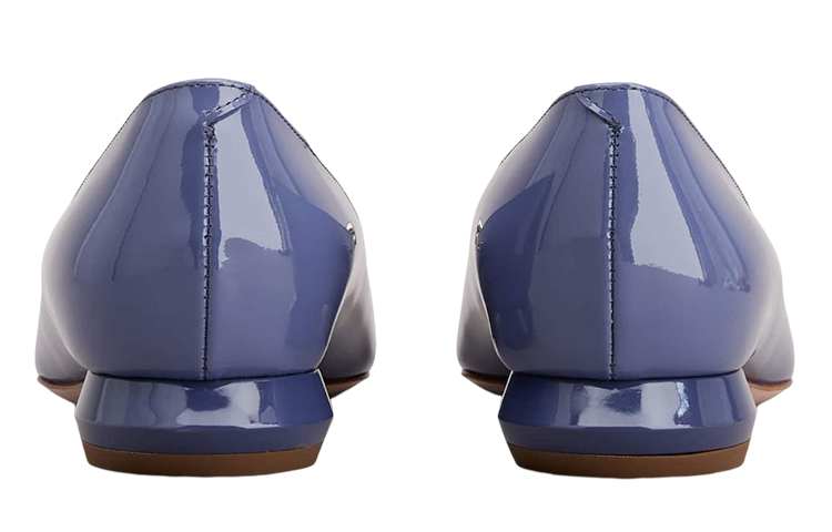 Purchase (W) Roger Vivier Zapatos Planos de Charol Punta Cuadrada Hebilla Metálica 'Azul' RVW65032180D1PU822