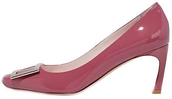 (Women) Roger Vivier Patent Square-Toe Slip-On Stiletto Heels 'Pink' RVW40015280D1PM806 (Women) Roger Vivier Patent Square-Toe Slip-On Stiletto Heels 'Pink' RVW40015280D1PM806