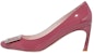 (Women) Roger Vivier Patent Square-Toe Slip-On Stiletto Heels 'Pink' RVW40015280D1PM806