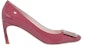 (Women) Roger Vivier Patent Square-Toe Slip-On Stiletto Heels 'Pink' RVW40015280D1PM806