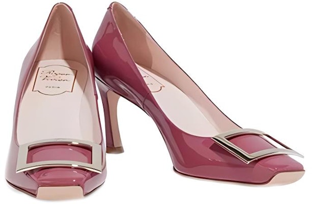 (Women) Roger Vivier Patent Square-Toe Slip-On Stiletto Heels 'Pink' RVW40015280D1PM806 Lookbook (Women) Roger Vivier Patent Square-Toe Slip-On Stiletto Heels 'Pink' RVW40015280D1PM806