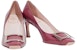 (Women) Roger Vivier Patent Square-Toe Slip-On Stiletto Heels 'Pink' RVW40015280D1PM806