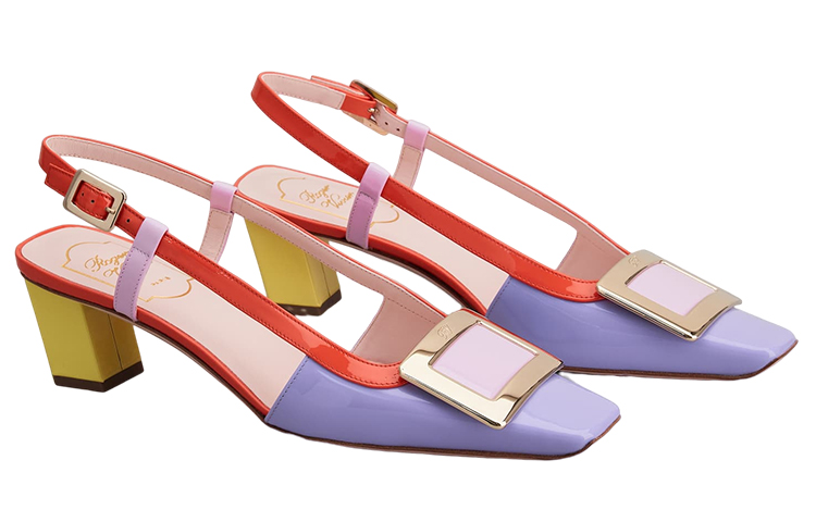 (W) Roger Vivier Patent Square Toe 'Purple Block Heel' 圖 2